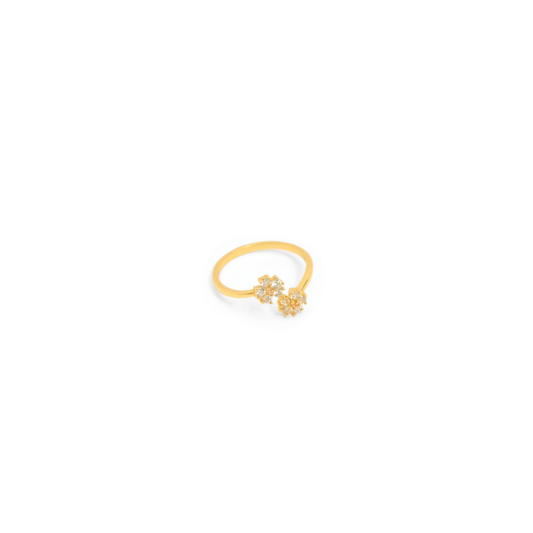 Flowers Open Zirconia Ring